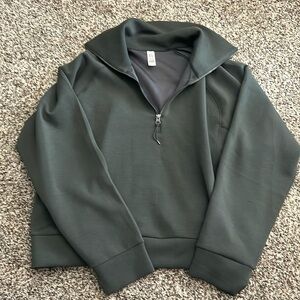 Spanx Airessentials Half Zip Top 1X Olive